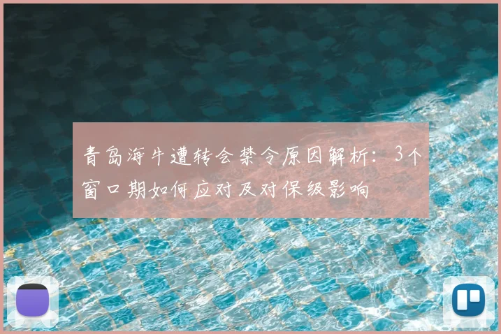 青岛海牛遭转会禁令原因解析:3个窗口期如何应对及对保级影响